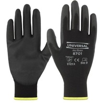 3 Pairs Universal Nitrile Coated Glove Size.9 Large Assembly Black Thin CE - $242.33 MXN