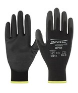 3 Pairs Universal Nitrile Coated Glove Size.9 Large Assembly Black Thin CE - $17.48 CAD