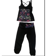 Women’s BEBE Sports Outfit Medium Top &amp;small Petite Capris Bottom - $25.98