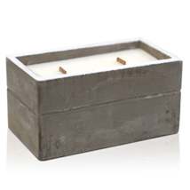 Concrete Wooden Wick Candle - Clove &amp; Dark Sandal Wood - £14.93 GBP