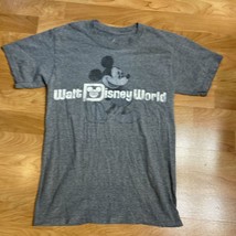 Distressed Walt Disney World/Land WDW Mickey Mouse Men Gray T-Shirt Size - S - £9.39 GBP