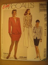 UNCUT Sewing Pattern 1992 McCALL&#39;S B 8,10,12 5761 JACKET Pants TOP Skirt... - £3.13 GBP