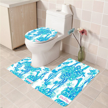 3Pcs/set Back It Up Lilly Bathroom Toliet Mat Set Anti Slip Bath Floor C... - $33.29+
