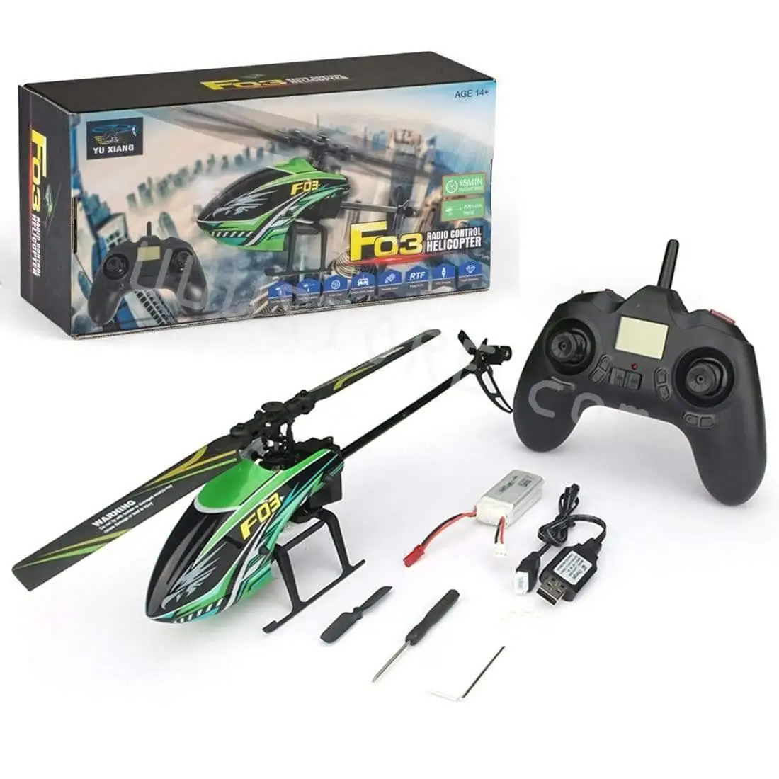 YX F03 Helicopter 2.4Ghz 4CH 6-aix Gyro Flybarless RC Helicopter RTF V911s - £81.38 GBP