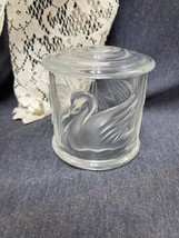VTG &#39;80s Glass Jar Embossed Swans Gloria Vanderbilt  4&quot; x 3.5&quot; - £6.22 GBP