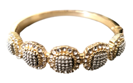Charter Club Goldtone Clear Rhinestone Latched Hinge Bracelet - New - $19.99