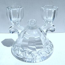 Vintage Imperial Glass Crocheted Lace  Double Candle Holder Excellent - £14.73 GBP