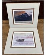 Lot of 2 1984 George Wise Signed Prints Teton Sunset /Winter Wagon Matte... - £14.64 GBP