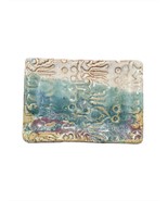 Handmade Ceramic Trinket Dish Blue Tan Purple 5.5 x 4&quot; Vintage Signed - $323.42 MXN