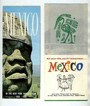 2 Mexico New York Worlds Fair 1964-1965 Brochures Art Development  - $21.84