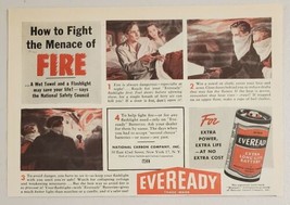 1946 Print Ad Eveready Flashlight Batteries Couples Home Catches Fire New York - £9.68 GBP