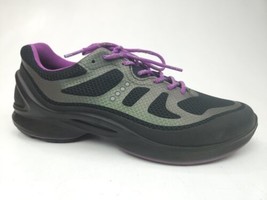 Ecco Biom Fjuel Tie Sneakers Shoes Black Purple Size 39 US 8 Low Top Womens - $39.95