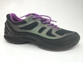 Ecco Biom Fjuel Tie Sneakers Shoes Black Purple Size 39 US 8 Low Top Womens - £31.38 GBP