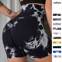 Tie Dye Seamless Yoga Shorts Women Summer Workout Short Leggings Sports ... - $14.84
