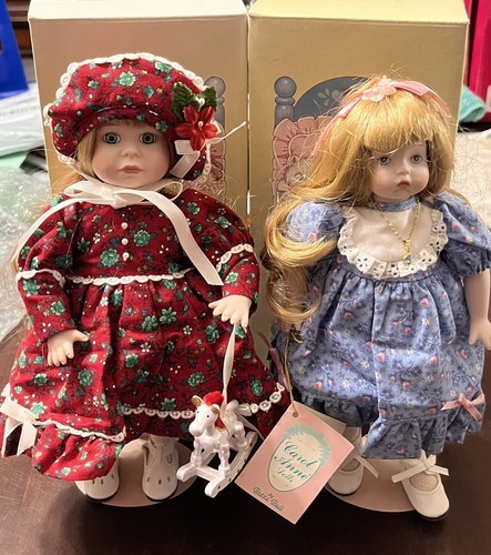 2x Dolly Dingle Dolls Porcelain Head Doll Carol Anne Goebel March Births... - $47.50