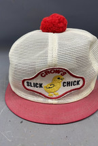Crow’s Slick Chick K Brand Short Brim Pom Ball Snapback Hat USA Poultry ... - $46.24