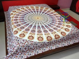 Lenzuolo letto piatto cotone king size arazzo mandala copriletto bohemien... - £40.60 GBP