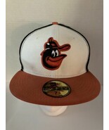 Baltimore Orioles New Era 59FIFTY Size 7 1/4 Black Orange White - $14.62