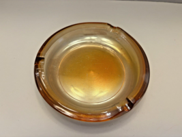 Ashtray Trinket Dish Carnival Glass Jeannette Amberina Marigold Round Vtg 5 Inch - $20.43