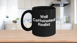 Realist Mug Black Coffee Cup Truth Logic Critical Thinking Objectivism - £17.38 GBP+