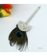 925 sterling silver Mor chhadi, with peacock feather puja article  su602 - €59,50 EUR