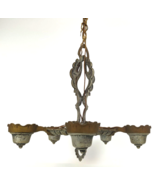 Antique Art Deco Polychrome Chandelier 5 Light Candelabra Steampunk Clot... - €171,98 EUR