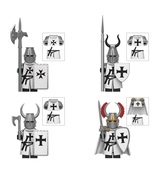 4pcs Crusader Army Heavy Teutonic Knights Minifigures Set - £12.74 GBP