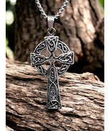 &quot;Traditional Celtic Cross Pendant with Knotwork&quot; - £18.56 GBP