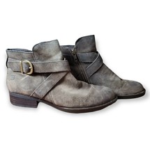 Born Brown Leather Winter Booties With A Buckle, Women’s Size 8.5M, F11417 - £28.08 GBP