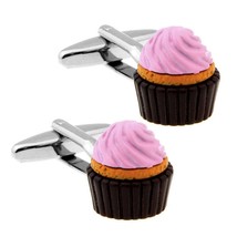 C UPC Ake Cufflinks Foodie Pastry Chef Pink Frosting Dessert Food New W Gift Bag - £13.51 GBP