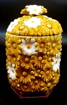 Vintage Fred Roberts Co Daisy Canister Cookie Jar Golden Harvest 10 Inch... - $59.39