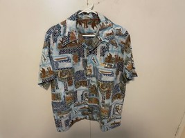 Vintage  Barefoot in Paradise Hawaiian shirt Aloha Mens Lg - £38.15 GBP