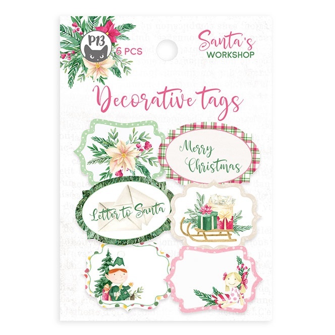 Santa&#39;s Workshop Double-Sided Cardstock Tags 6/Pkg- 04 P13SAN24 - $7.30
