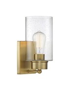 Savoy House 1-Light 11&quot; Wall Sconce, Natural Brass/Seeded Cylinder - M90... - $72.00