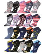 Tipi Toe Women&#39;s 20 Pairs Colorful Patterned Low Cut/No Show Socks, Colo... - $19.59