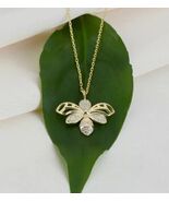 1Ct Round Cut Lab Created Diamond Honeybee Beauty Pendant 14K Yellow Gol... - $176.39