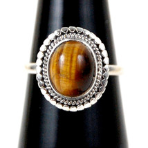 925 Sterling Silver Tiger Eye Handmade Ring SZ H to Y Festive Gift RS-1070 - £22.11 GBP