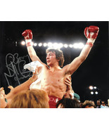 Ray &quot;Boom Boom&quot; Mancini signed 8x10 Photo (Arms up celebration/horizontal) - £31.42 GBP