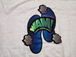 Vintage 90s WAM! Walkin&#39; Around Money XL T-Shirt Michigan Lottery USA Deadstock - $14.47