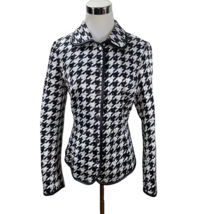New ESCADA Black White Large Houndstooth Silk Blend Jacket Size M / 36 $885 - $249.99