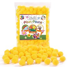 150 Pack 1 Inch Pom Poms, Yellow Craft Pompoms Balls For Kids Diy Art Cr... - £11.79 GBP