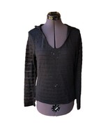 Fila Pullover Hoodie Black Sheer Scoop-Neck Long-Sleeve Workout Athletic... - $276.80 MXN