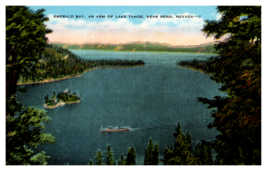 Emerald Bay Lake Tahoe Reno Nevada Arial Vie Vintage Postcard - £3.12 GBP