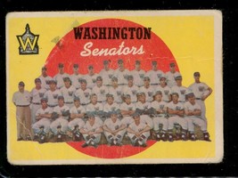 Vintage BASEBALL Card TOPPS 1959 #397 Washington Senators Team Check List - £9.80 GBP