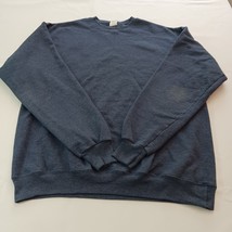 Hanes EcoSmart Crewneck Men&#39;s Blue Cotton Pullover Sweatshirt Long Sleev... - $13.85