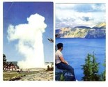 4 Unused Union Pacific Railroad Postcards Crater Lake Old Faithful Bridg... - £10.90 GBP