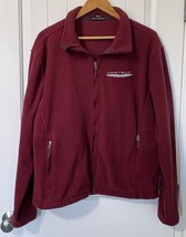 Chrysler Logo Fleece Jacket Size L Full Zip Pockets Burgundy Port Authority - $24.99