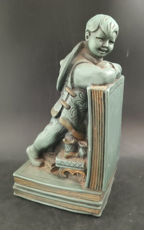 1964 Bookend By Universal Statuary Corp, Asian Boy, Near Mint - $14.00