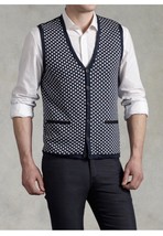 John Varvatos Linen Blend Cardigan Vest. Size Small. $595 - $190.60