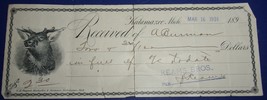 Vintage Reams Brothers Co Receipt 1901 - £1.56 GBP